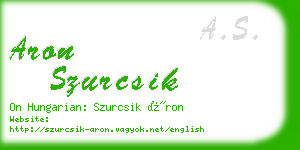 aron szurcsik business card